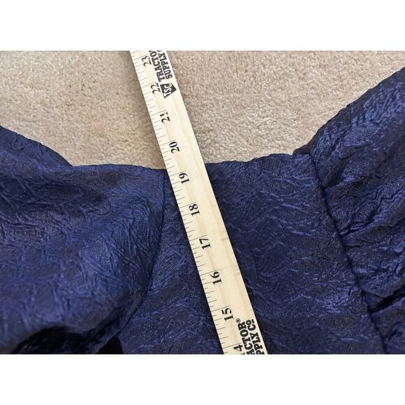 BY ANTHROPOLOGIE NAVY BLUE DELICATE TEXTURED PUFF SLEEVE DRESS XL - Picture 6 of 6